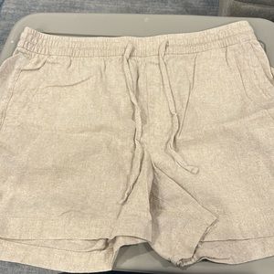 Old Navy High Waisted Linen Blend Shorts Large Flax Linen Color